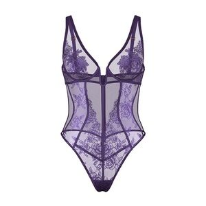 Victoria's Secret Purple Lace Chemise with Sheer Mesh